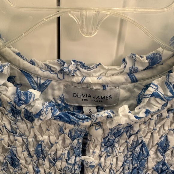 Olivia James Floral Blue and White Dress - Picture 4 of 5